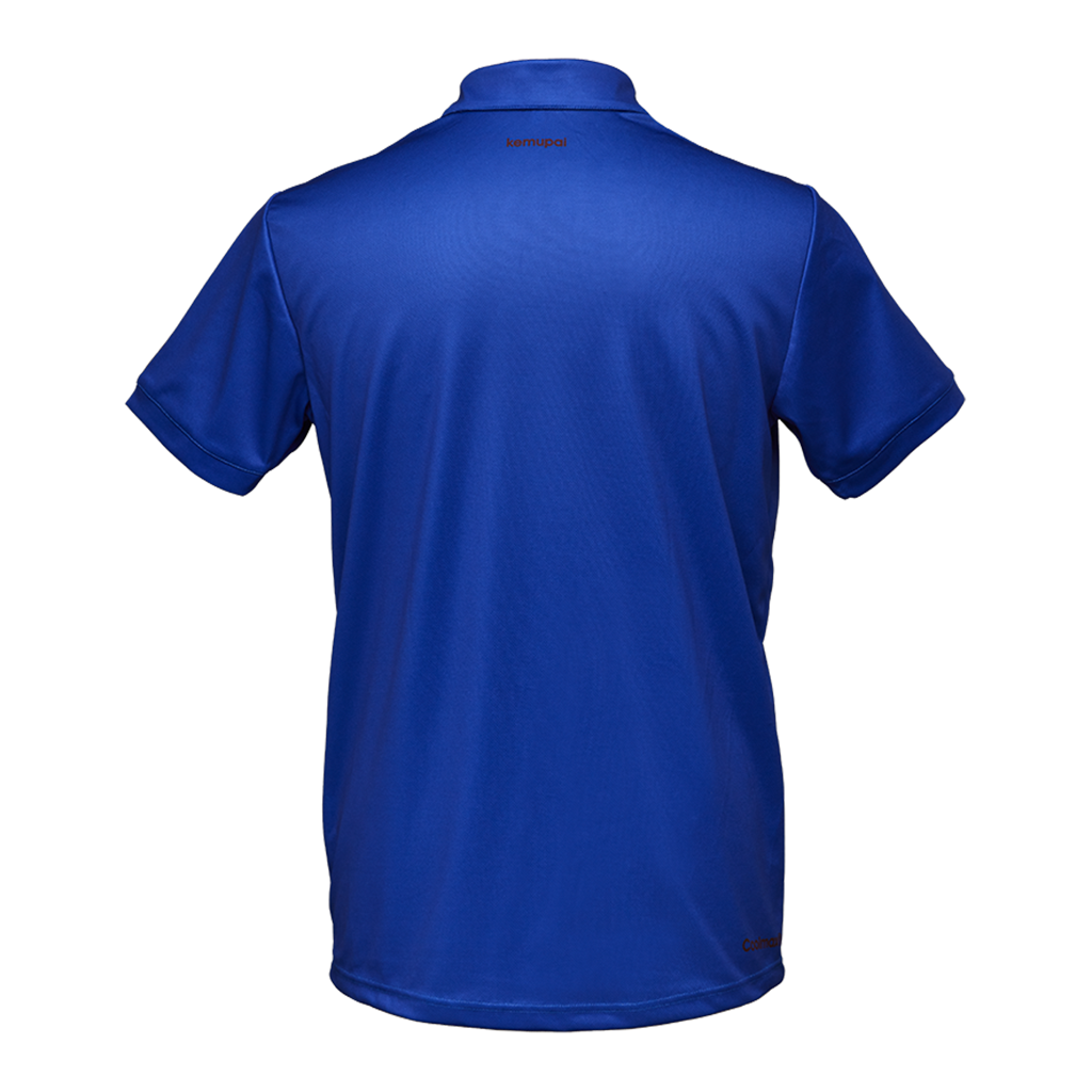 Herren-Sportpolo blau rot