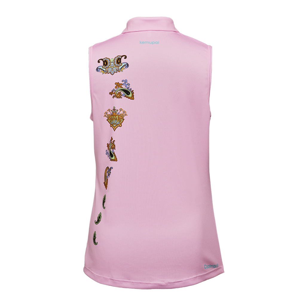 Sportpolo ärmellos rosa