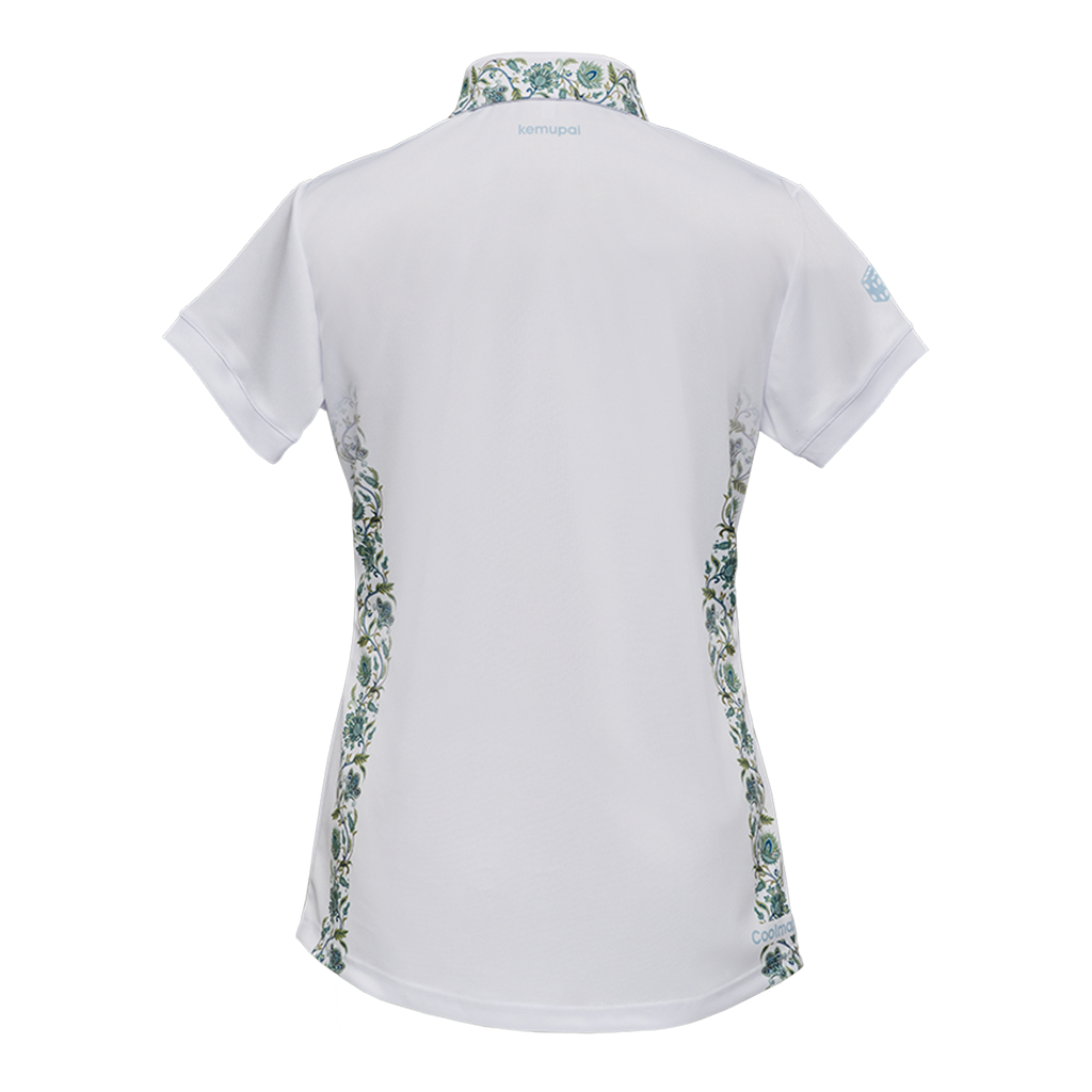 Damen-Sportpolo weiß mit Muster