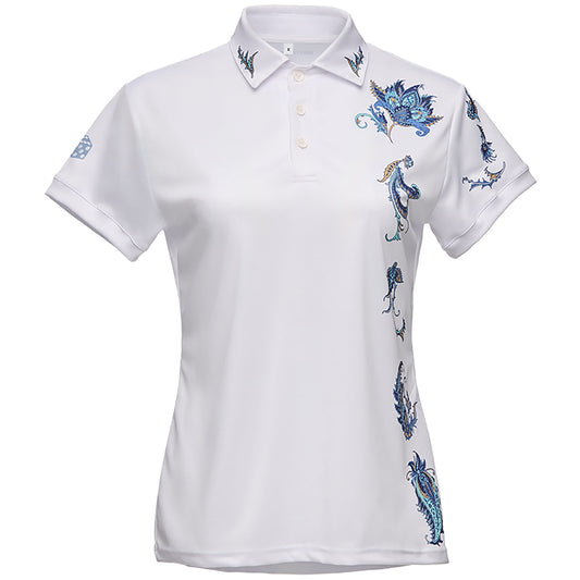 Damen-Sportpolo Paisley weiß