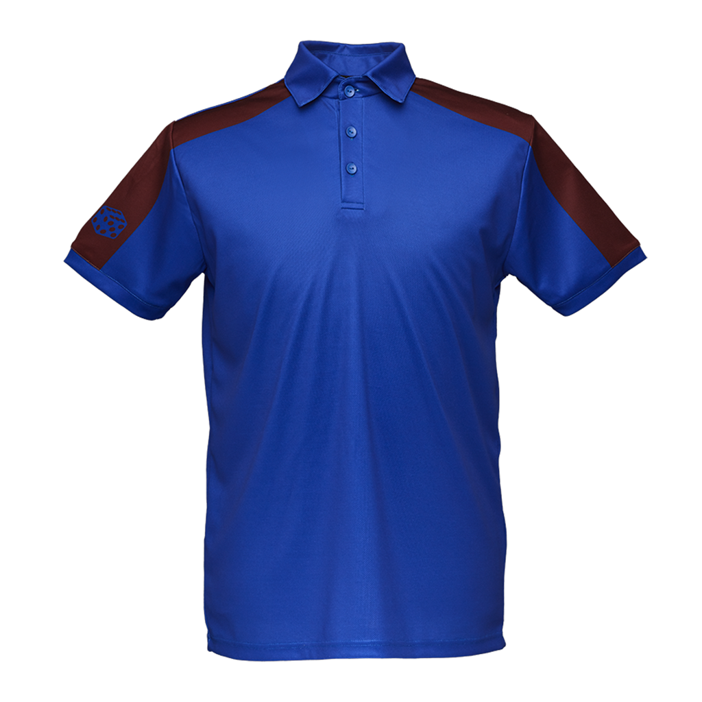 Herren-Sportpolo blau rot