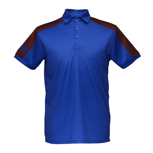 Herren-Sportpolo blau rot