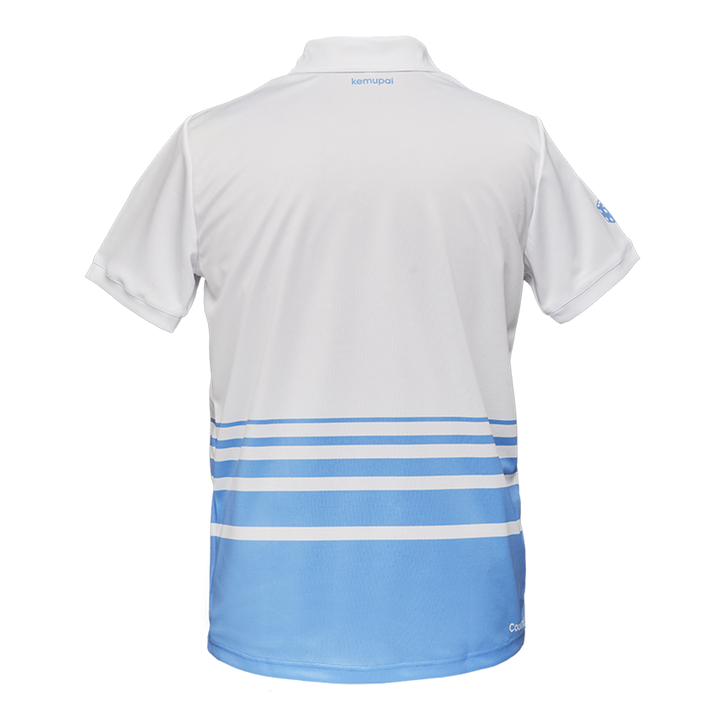 Herren-Sportpolo blau weiß