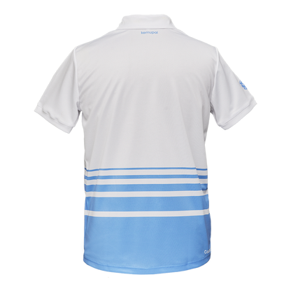 Herren-Sportpolo blau weiß