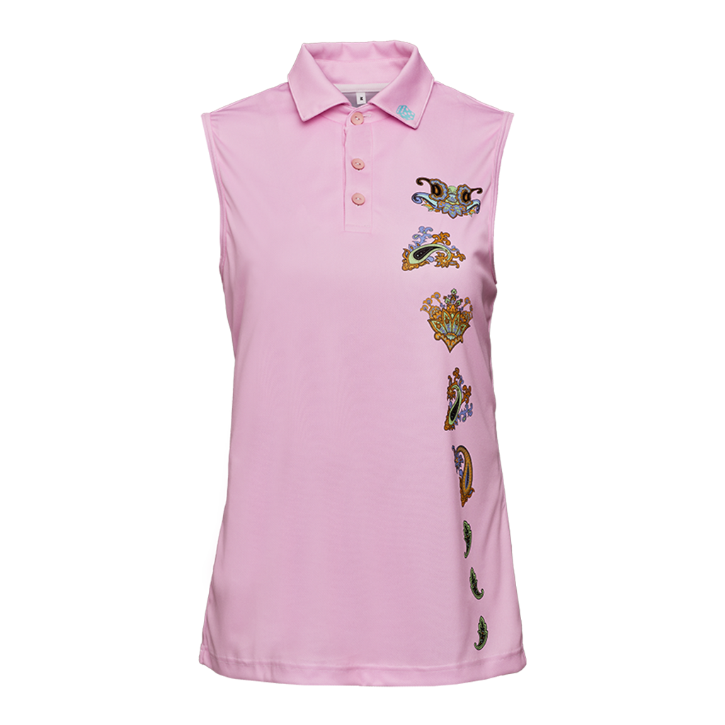 Sports polo sleeveless pink