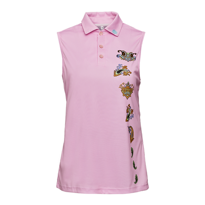 Sports polo sleeveless pink