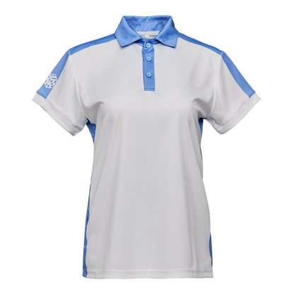 Damen-Sportpolo weiß hellblau