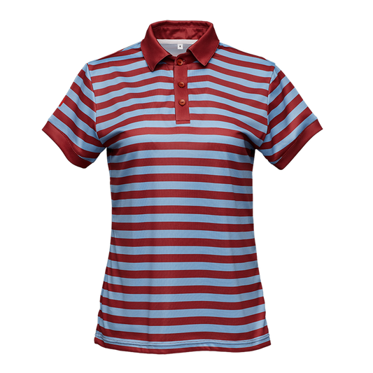 Damen-Sportpolo hellblau/rot