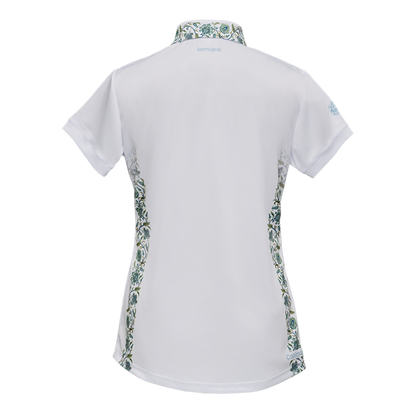 Women's sports polo white with pattern