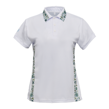 Women's sports polo white with pattern